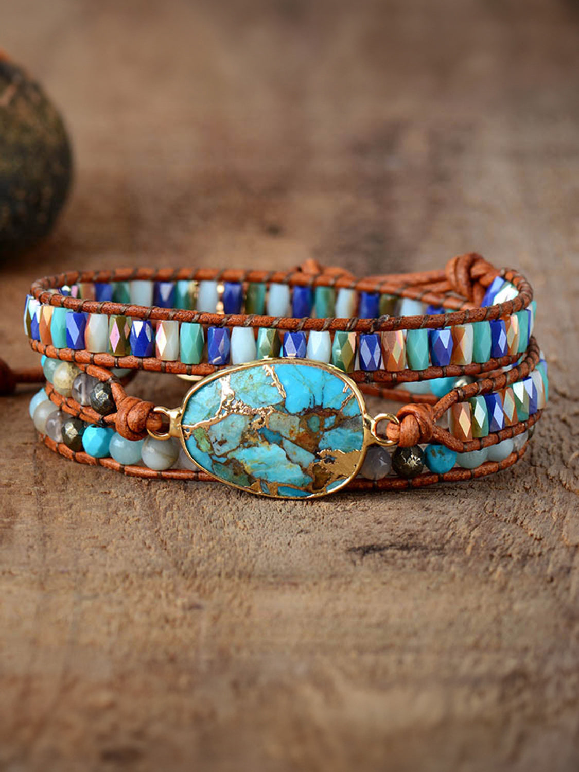 Triple-Layer Natural Stone Bracelet - Charming Charlie