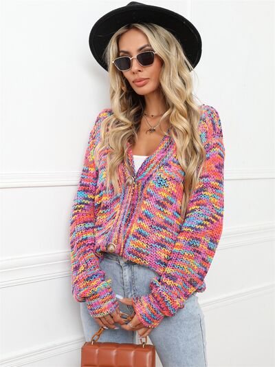 Button Up Dropped Shoulder Cardigan - Charming Charlie