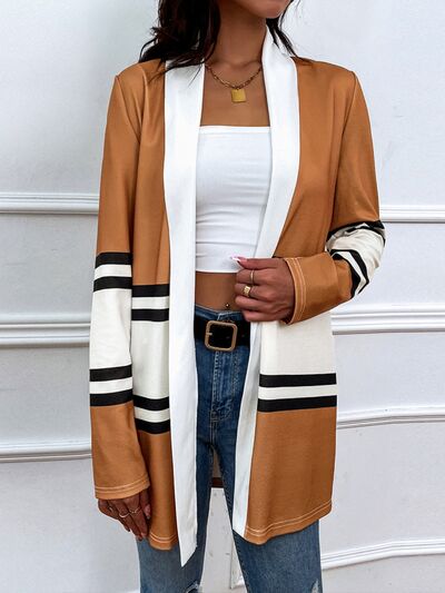 Color Block Open Front Cardigan - Charming Charlie