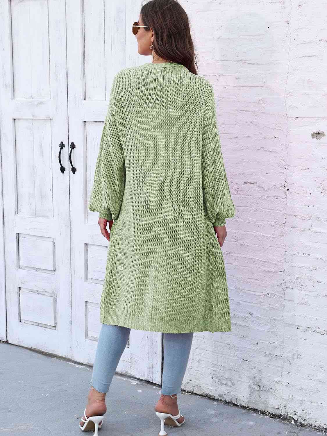 Open Front Longline Cardigan with Pockets - Charming Charlie