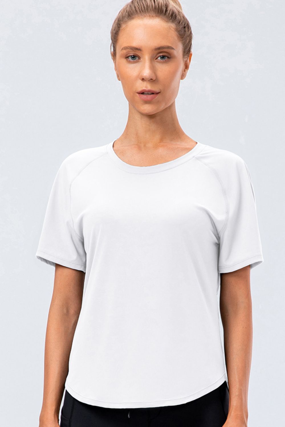 Round Neck Raglan Sleeve Active Tee - Charming Charlie