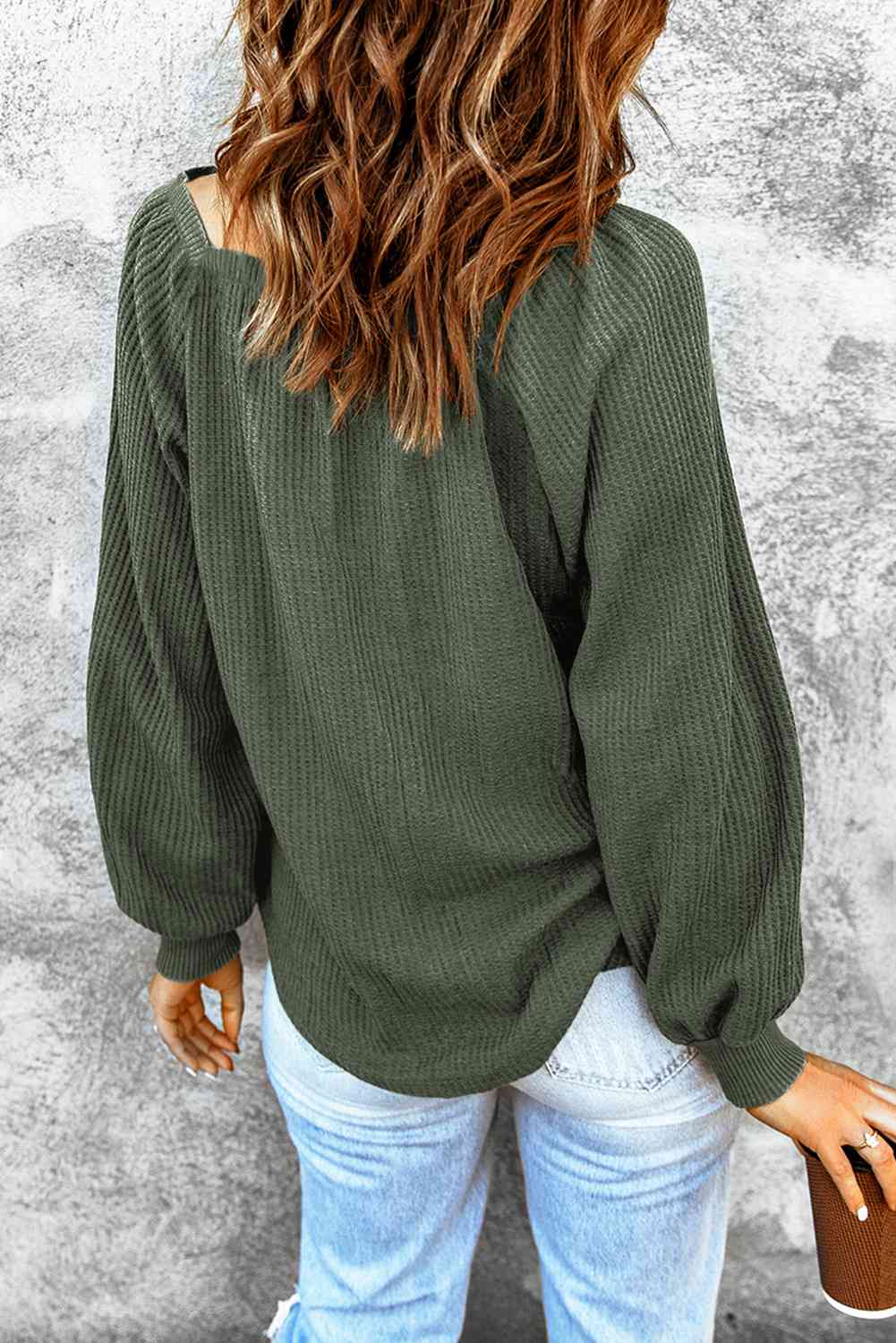Square Neck Waffle-Knit Top - Charming Charlie