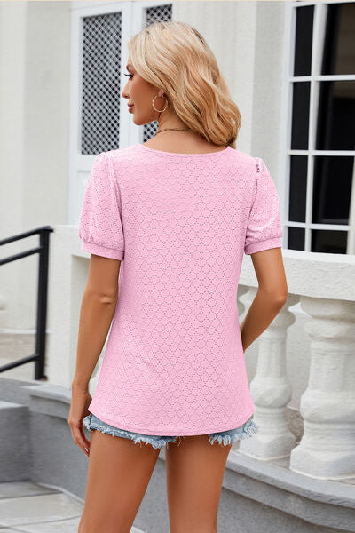 Eyelet Short Sleeve T-Shirt - Charming Charlie