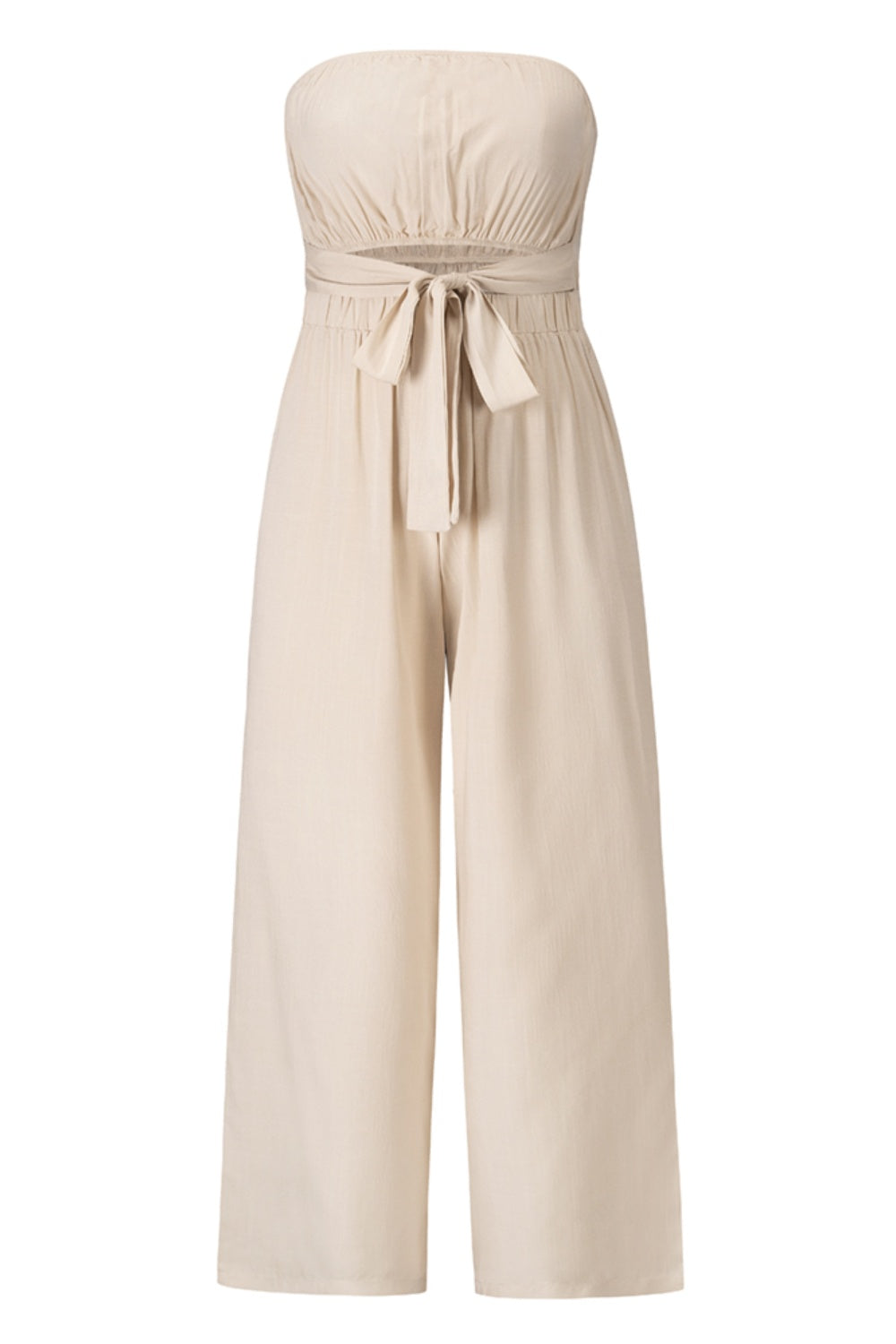 Tied Cutout Tube Wide Leg Jumpsuit - Charming Charlie