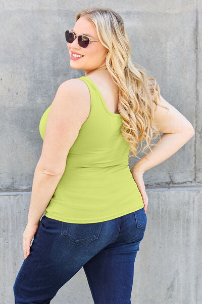 Basic Bae Full Size Square Neck Wide Strap Tank - Charming Charlie
