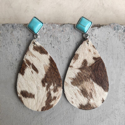 Artificial Turquoise Teardrop Earrings - Charming Charlie