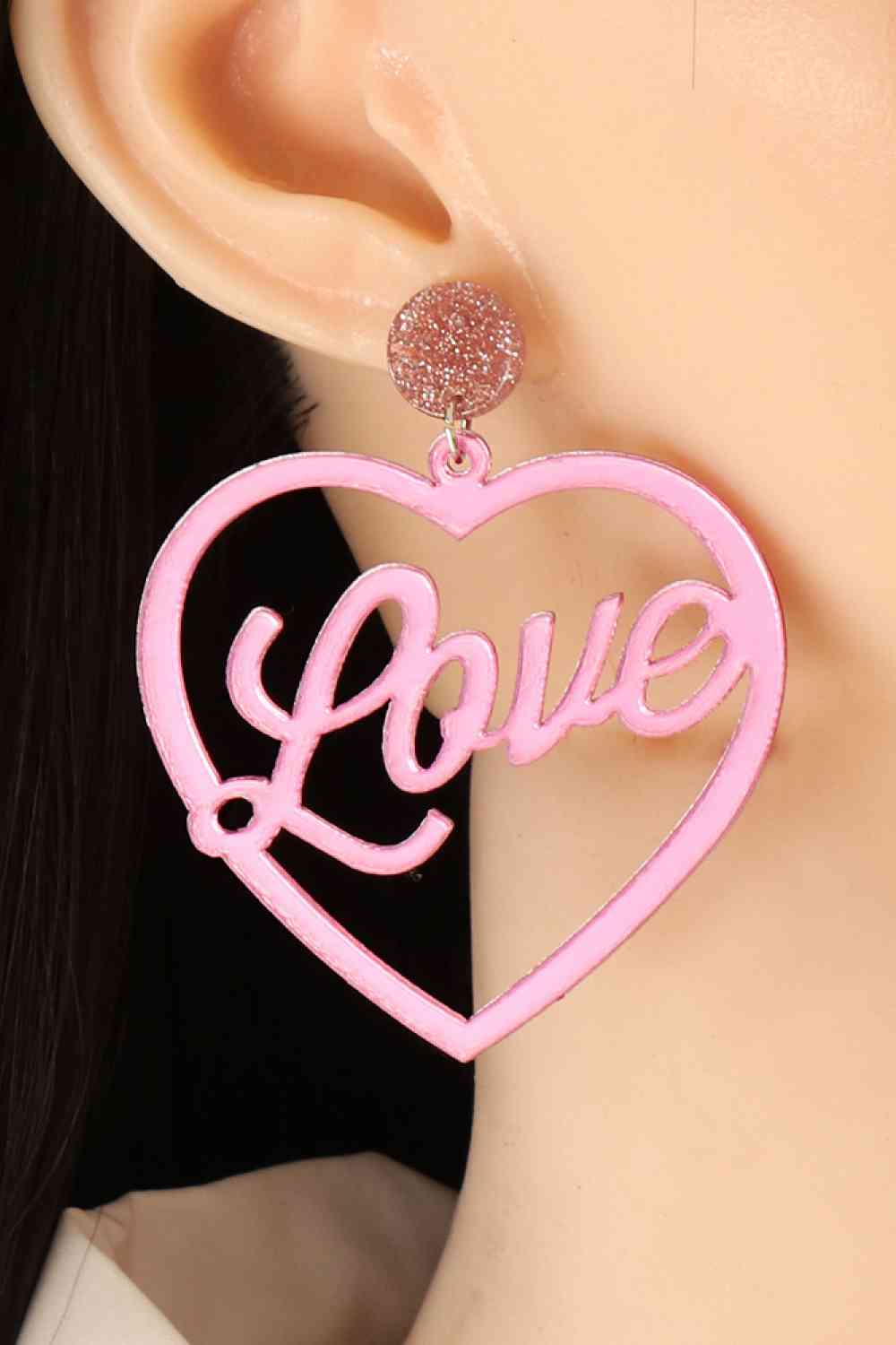 Heart Shape Acrylic Dangle Earrings - Charming Charlie
