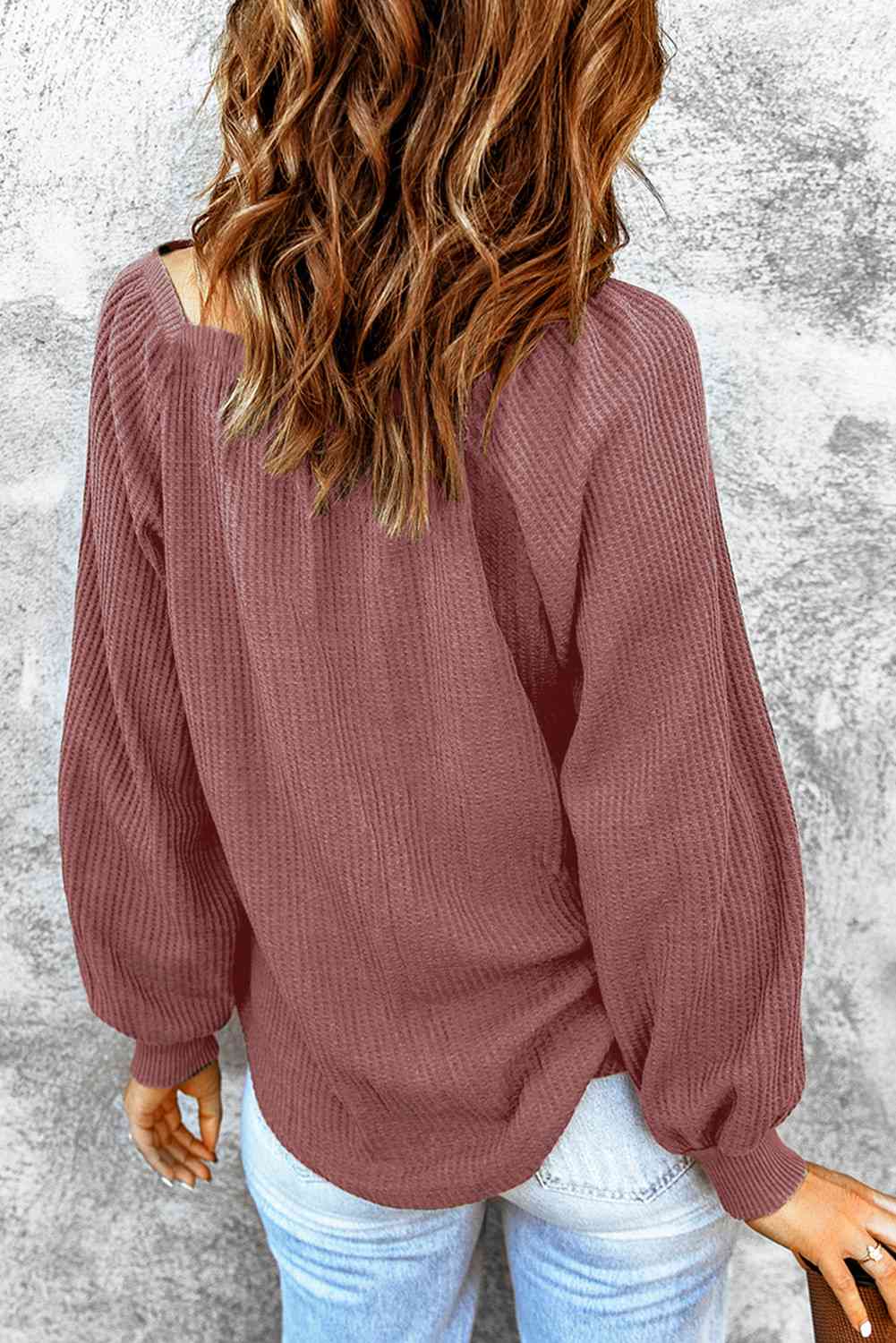 Square Neck Waffle-Knit Top - Charming Charlie
