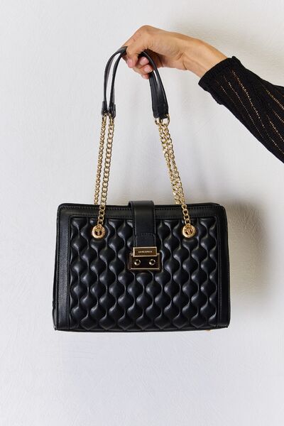 David Jones Quilted PU Leather Handbag - Charming Charlie