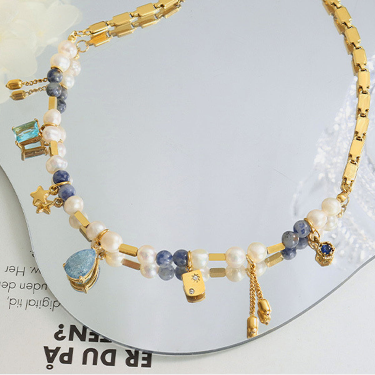 18K Gold-Plated Beaded Charm Necklace - Charming Charlie