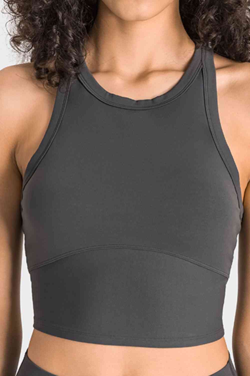 Racerback Cropped Sports Tank - Charming Charlie