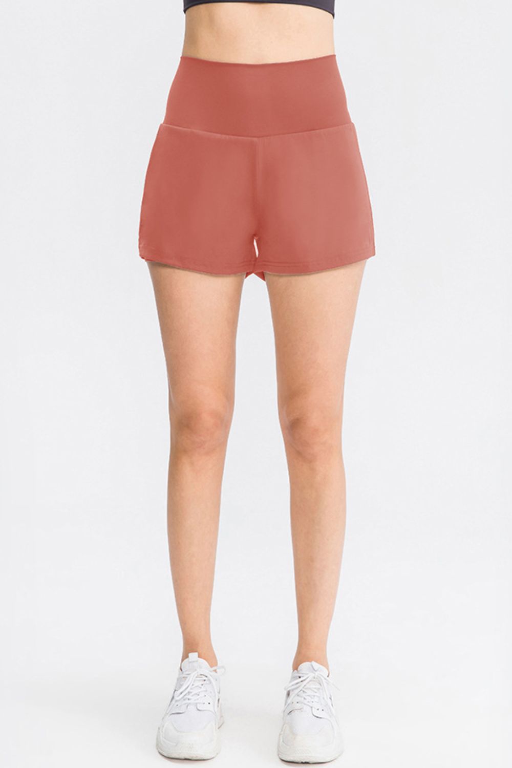 Wide Waistband Sports Shorts with Pockets - Charming Charlie