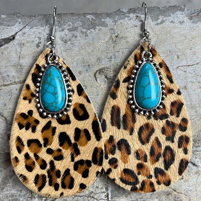 Artificial Turquoise Teardrop Earrings - Charming Charlie