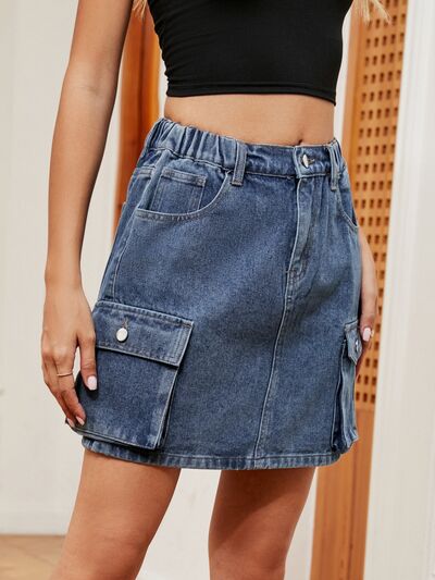High Waist Denim Skirt - Charming Charlie