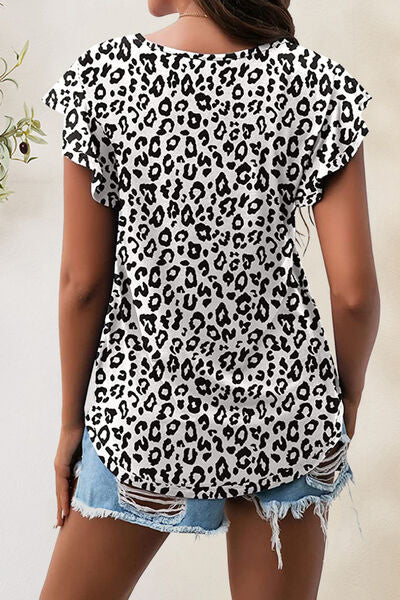 Printed Round Neck Short Sleeve T-Shirt - Charming Charlie