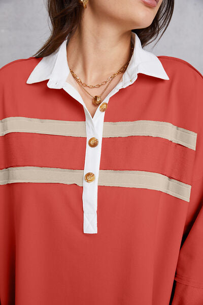 Half Button Handkerchief Hem Dress - Charming Charlie