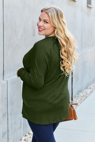 Basic Bae Full Size Round Neck Dropped Shoulder T-Shirt - Charming Charlie