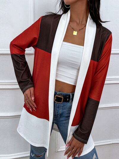 Color Block Open Front Cardigan - Charming Charlie