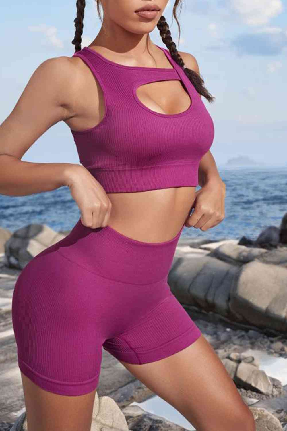 Cutout Two-Piece Sports Set - Charming Charlie