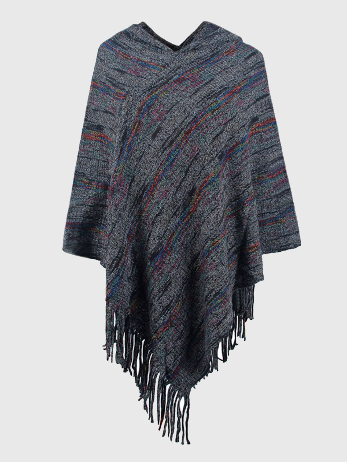 Fringe Hem Hooded Poncho - Charming Charlie