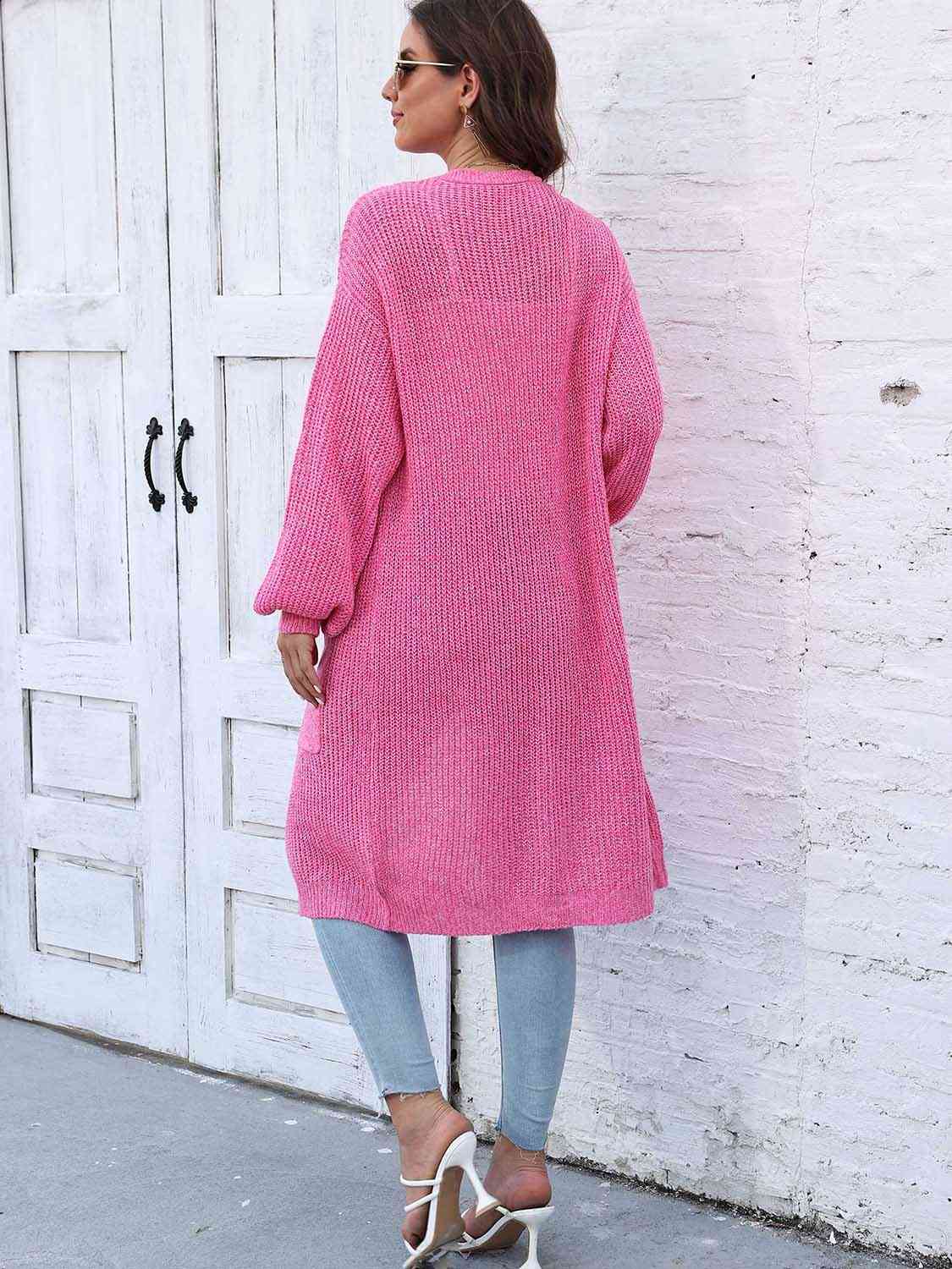 Open Front Longline Cardigan with Pockets - Charming Charlie
