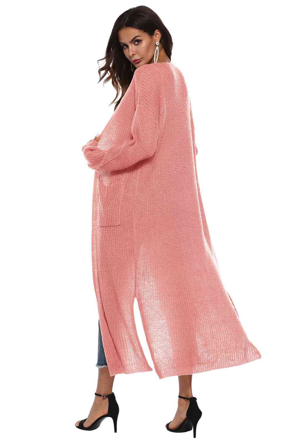 Long Sleeve Open Front Buttoned Cardigan - Charming Charlie