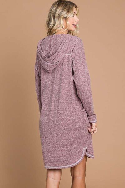 Culture Code Full Size Hooded Long Sleeve Sweater Dress - Charming Charlie