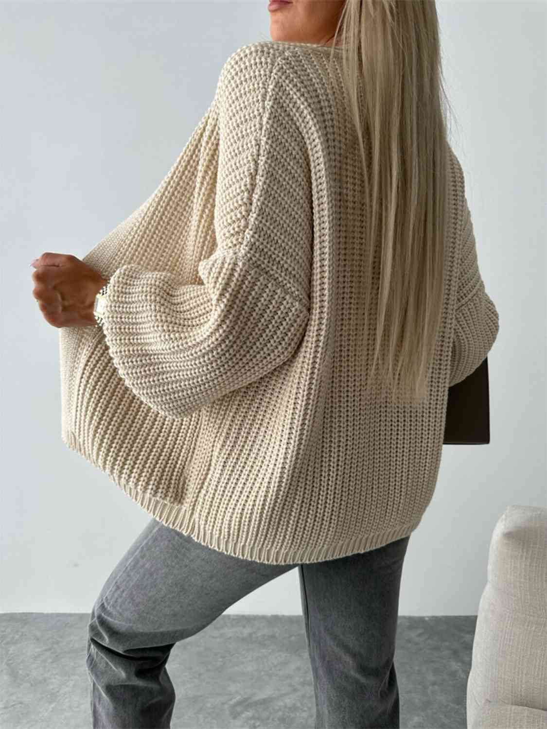 Open Front Dropped Shoulder Cardigan - Charming Charlie