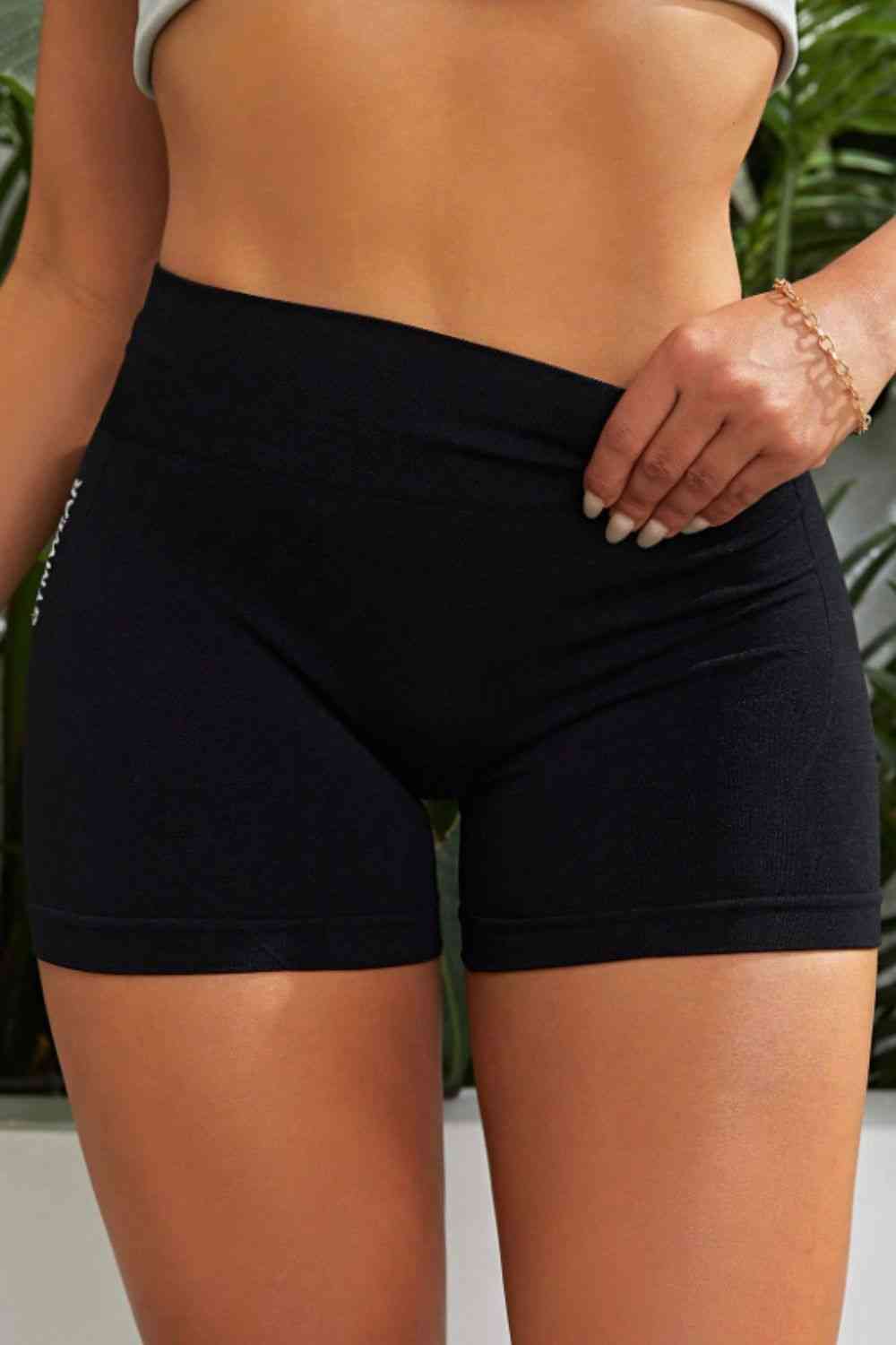 Slim Fit High Waistband Active Shorts - Charming Charlie