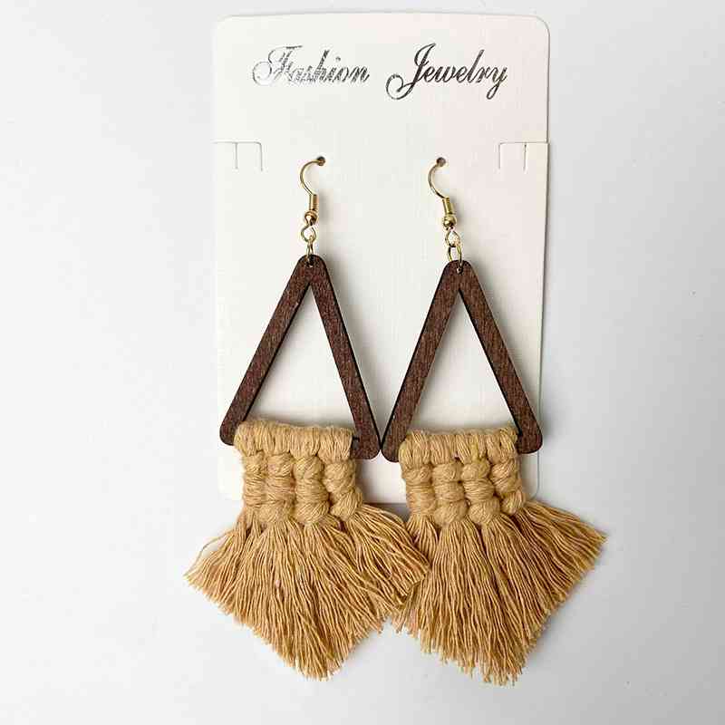 Tassel Detail Geometric Earrings - Charming Charlie