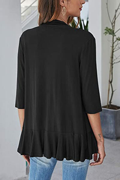 Open Front Three-Quarter Sleeve Cardigan - Charming Charlie