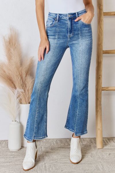 RISEN Full Size High Rise Ankle Flare Jeans - Charming Charlie