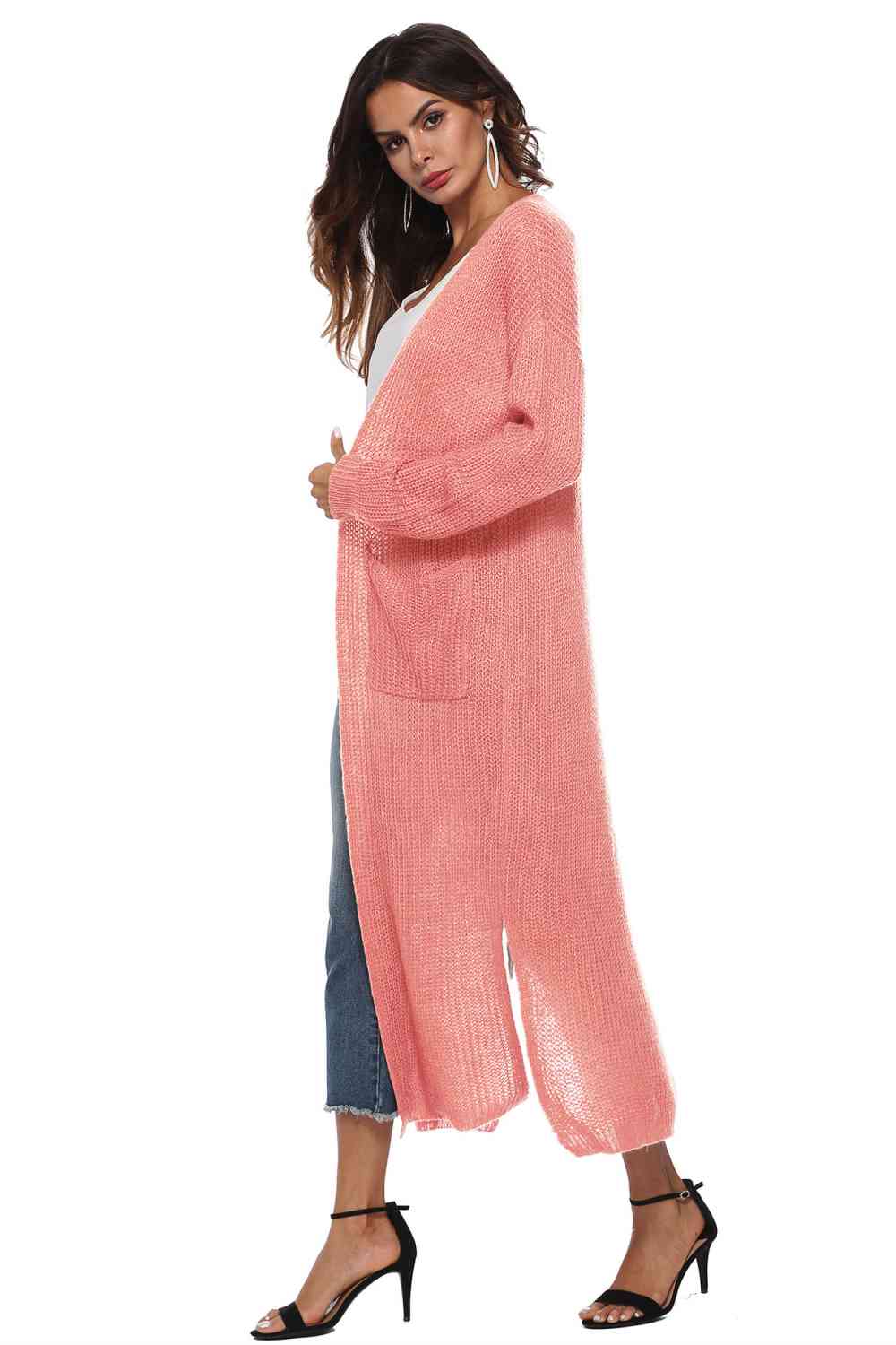 Long Sleeve Open Front Buttoned Cardigan - Charming Charlie