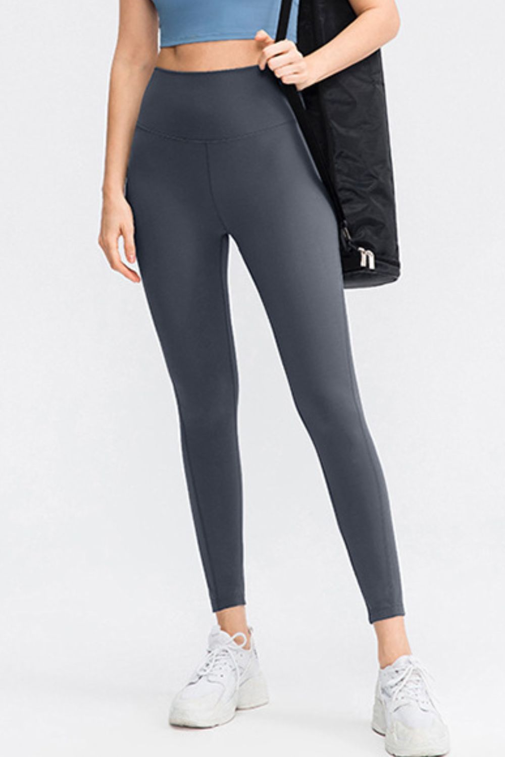 Slim Fit Wide Waistband Long Sports Pants - Charming Charlie