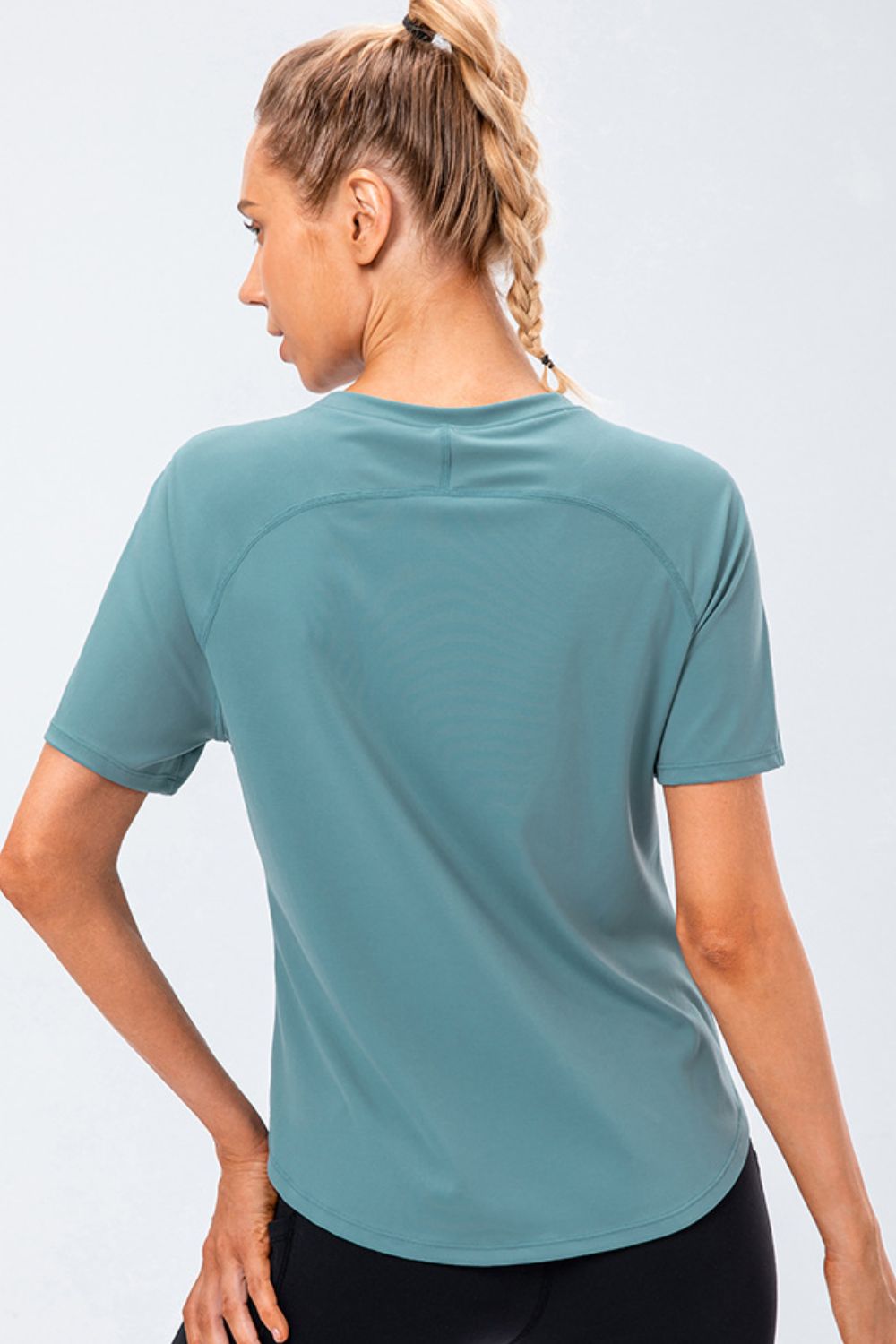Round Neck Raglan Sleeve Active Tee - Charming Charlie