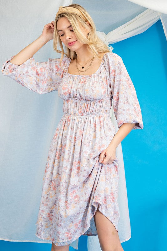 3/4 Sleeve Novelty Printed Dress - Charming Charlie