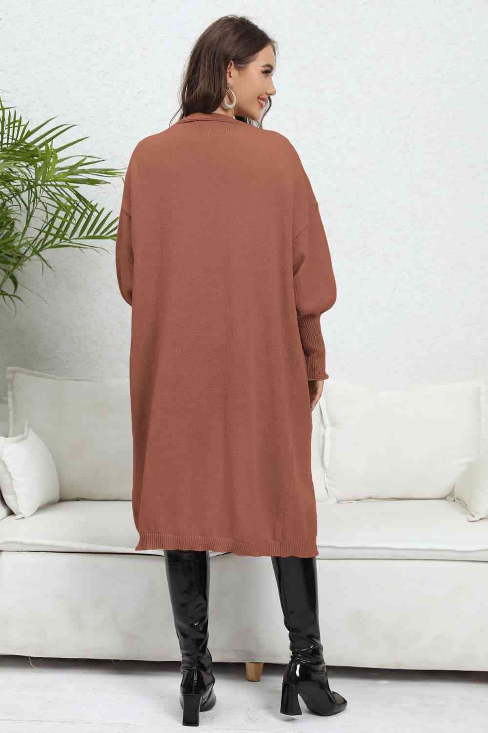 Open Front Dropped Shoulder Cardigan - Charming Charlie