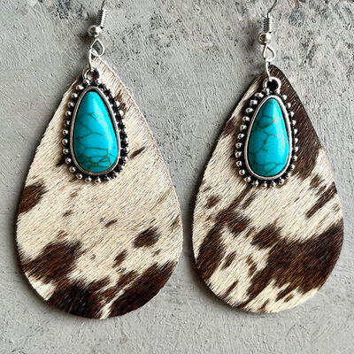 Artificial Turquoise Teardrop Earrings - Charming Charlie
