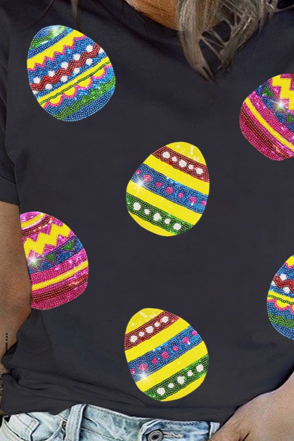 Plus Size Easter Round Neck Short Sleeve T-Shirt - Charming Charlie