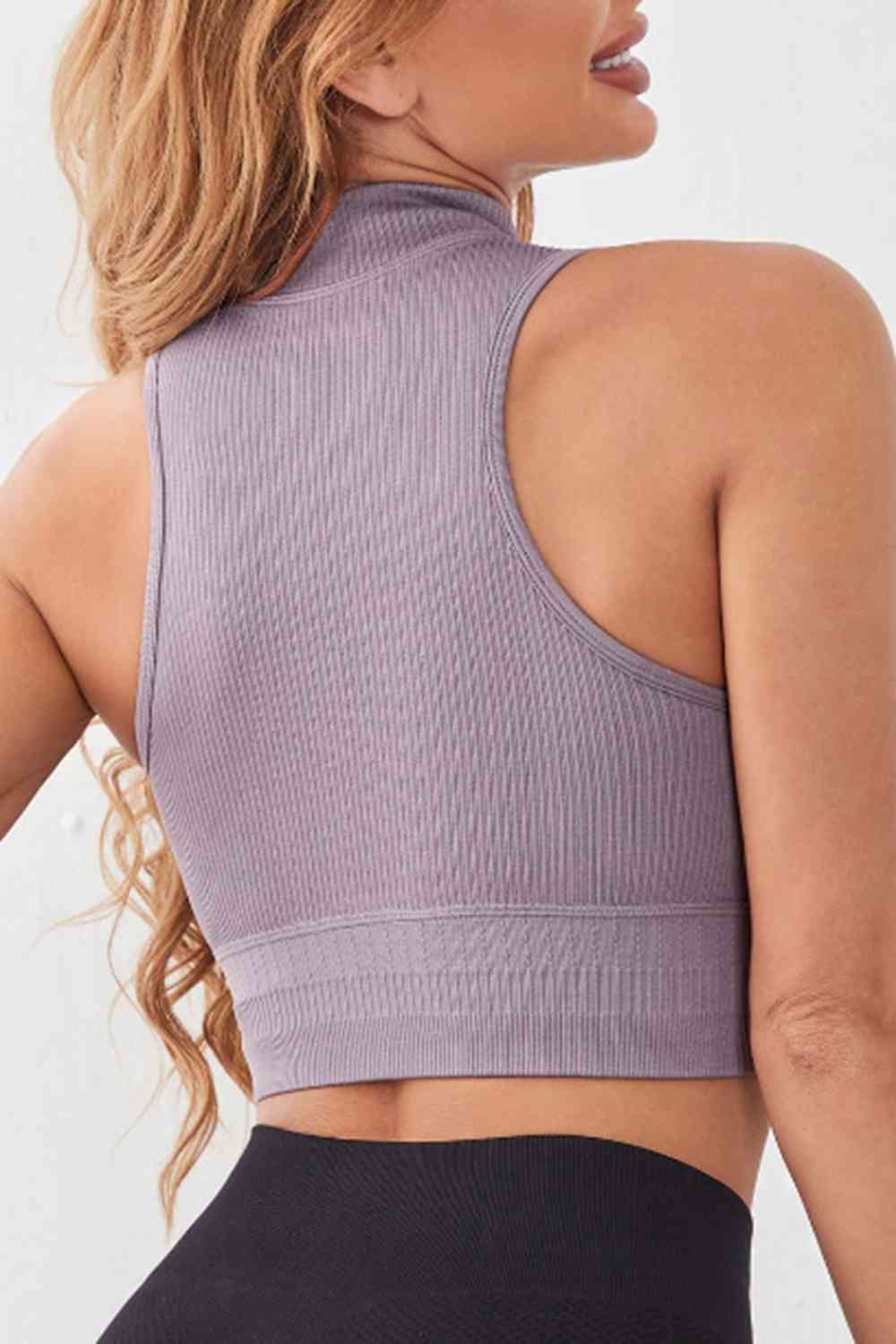 Mock Neck Ribbed Sports Tank - Charming Charlie