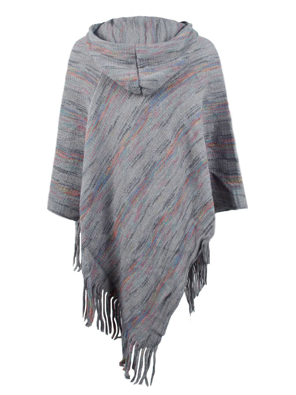 Fringe Hem Hooded Poncho - Charming Charlie