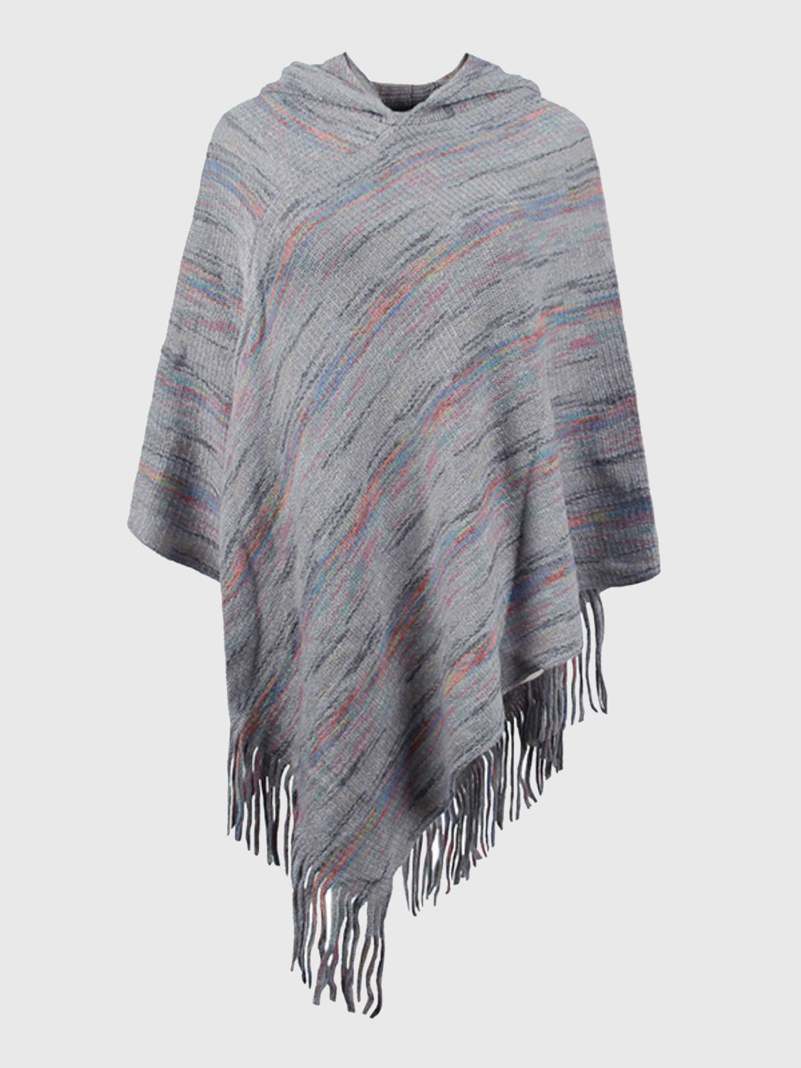 Fringe Hem Hooded Poncho - Charming Charlie