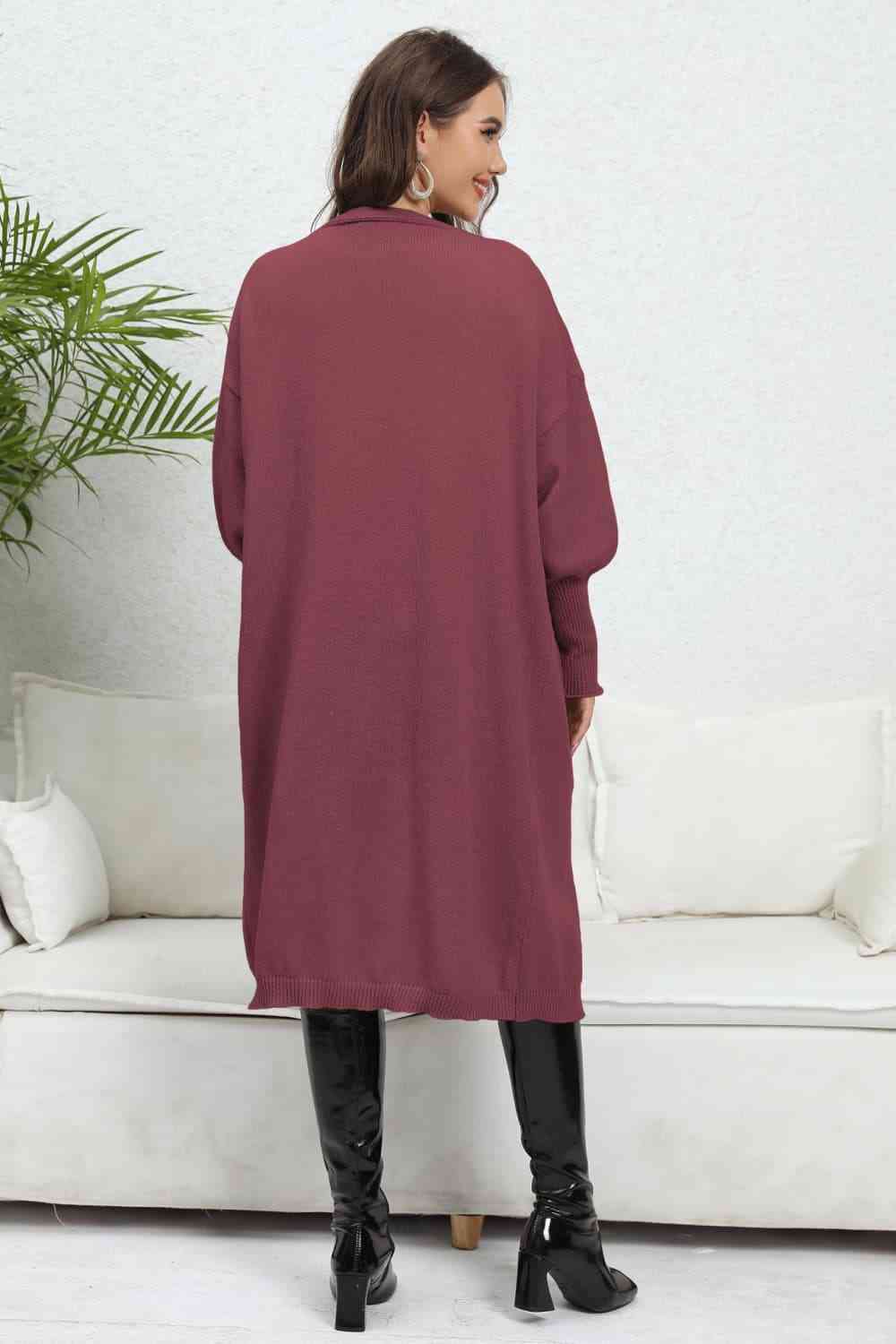 Open Front Dropped Shoulder Cardigan - Charming Charlie