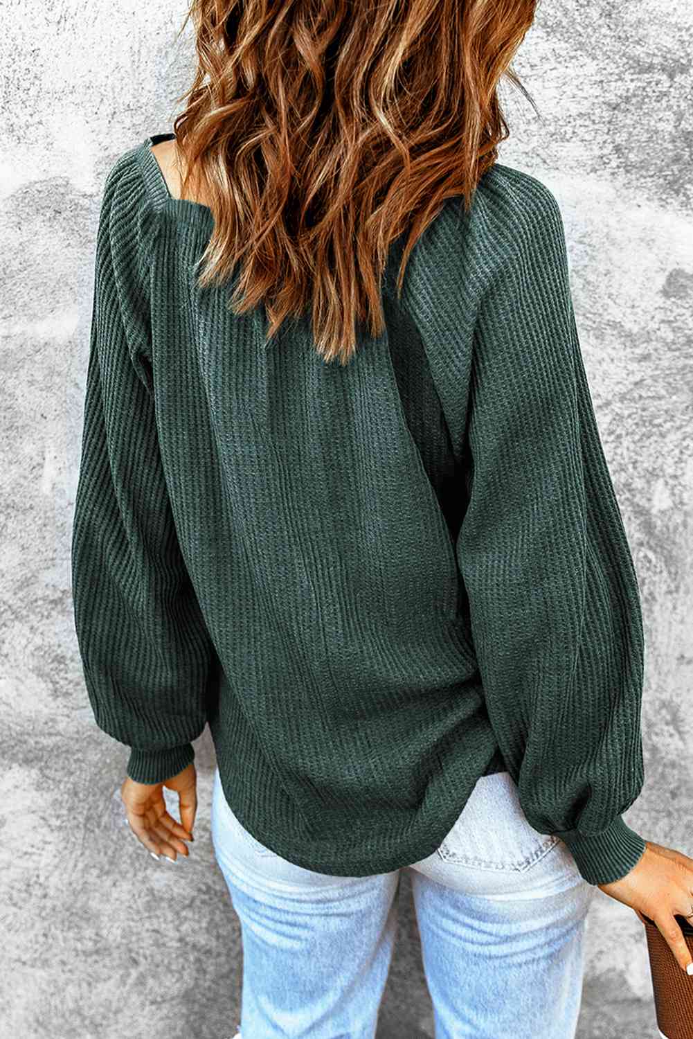 Square Neck Waffle-Knit Top - Charming Charlie