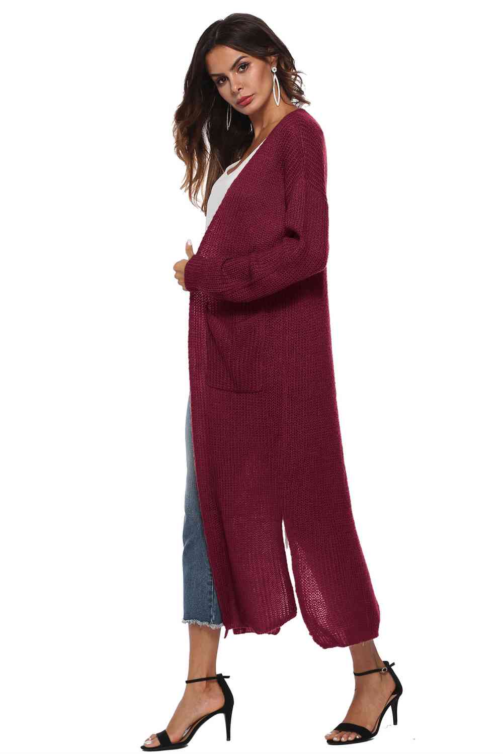 Long Sleeve Open Front Buttoned Cardigan - Charming Charlie