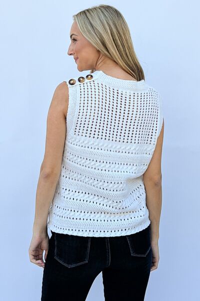And The Why Hollowed Out Buttoned Tank - Charming Charlie