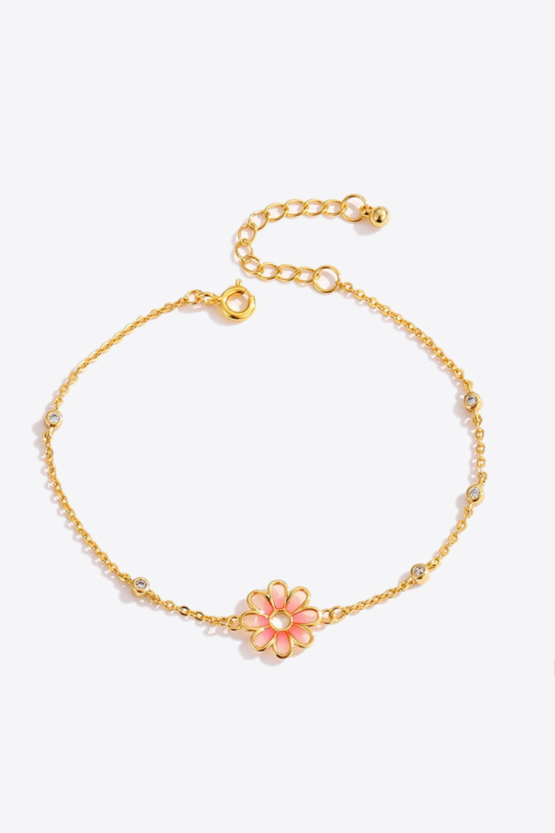 Gold Flower Chain Bracelet