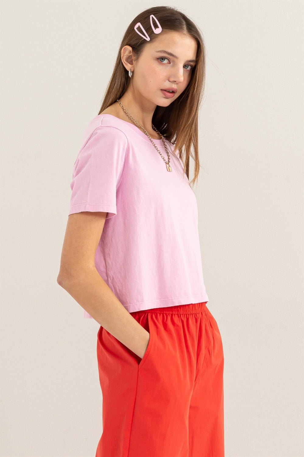 HYFVE Round Neck Cropped T-Shirt - Charming Charlie