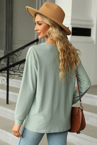 V-Neck Long Sleeve T-Shirt - Charming Charlie