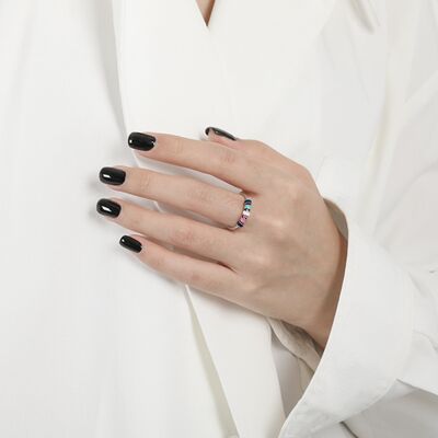 925 Sterling Silver Oil Drip Ring - Charming Charlie